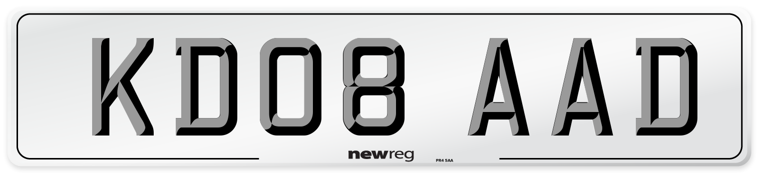 KD08 AAD Number Plate from New Reg